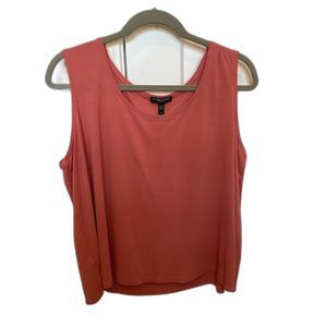 Eileen Fisher Silk Scoop Neck 100% Silk Tank Woman 1X Coral Pink